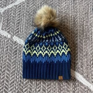 Alpine beanie with pom one size